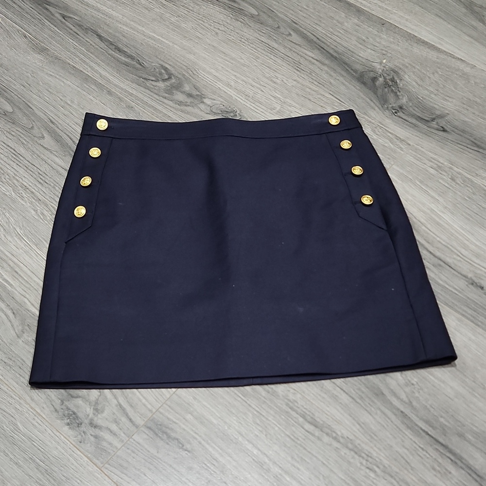 LIKE NEW J. Crew Navy Blue Sailor Mini Skirt